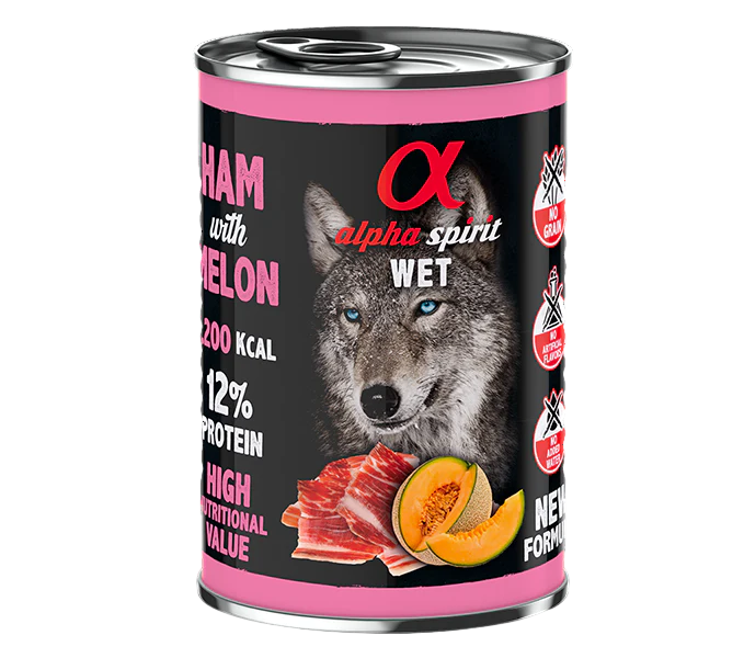 Comida Húmeda Alpha Spirit Jamón con Melón (400g)