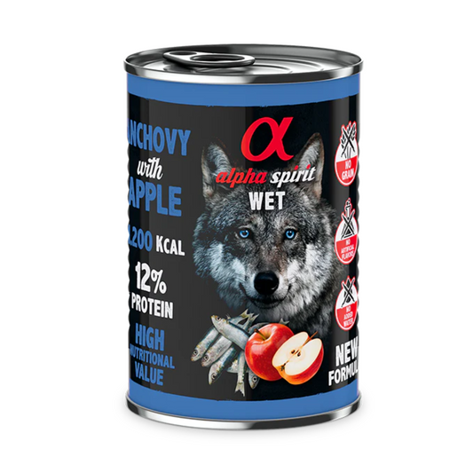 Comida Húmeda Alpha Spirit Boquerón con Manzana Roja (400g)