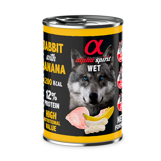 Comida Húmeda Alpha Spirit Conejo con Plátano (400g)