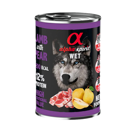 Comida Húmeda Alpha Spirit Cordero con Pera (400g)