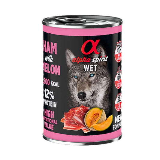 Comida Húmeda Alpha Spirit Jamón con Melón (400g)