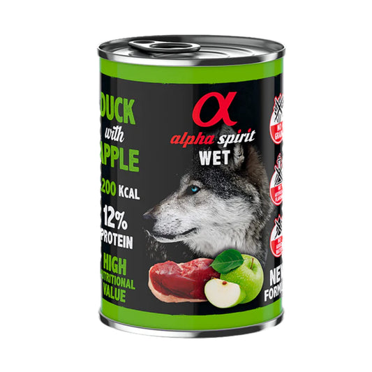 Comida Húmeda Alpha Spirit Pato con Manzana Verde (400g)