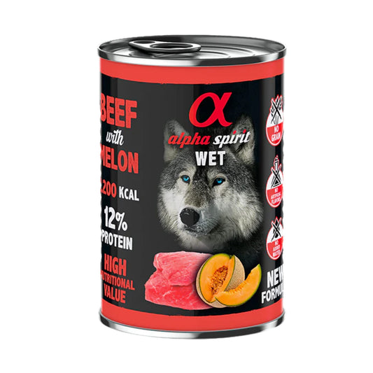 Comida Húmeda Alpha Spirit Ternera con Melón (400g)